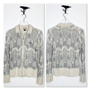 The North Face Patterned Zip Up Sweater Jacket